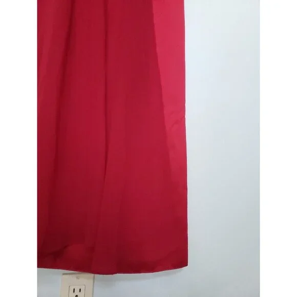 Davids Bridal Womens 2 Formal Maxi Dress Red V Neck Prom Bridesmaid D19352 - Picture 3 of 5